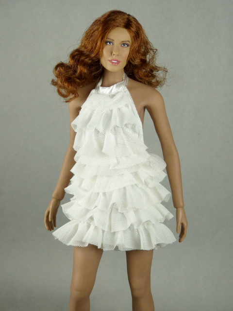 Vogue 1/6 Scale Female Fashion White Layered Lace Party Dress Image 1