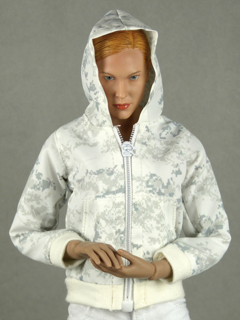 Fire Girl Toys 1 6 Scale Female White Camo Print Hoodie Jacket