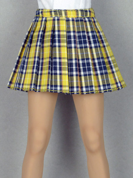 Cy Girl Kumik Female Yellow Tartan Plaid Skirt 1/6 Phicen Hot Toys ZC & NT 