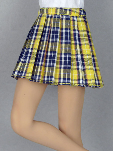 TBLeague NT Female Silk Blue Shirt & Yellow Tartan Skirt Set Details about   1/6 Scale Phicen 