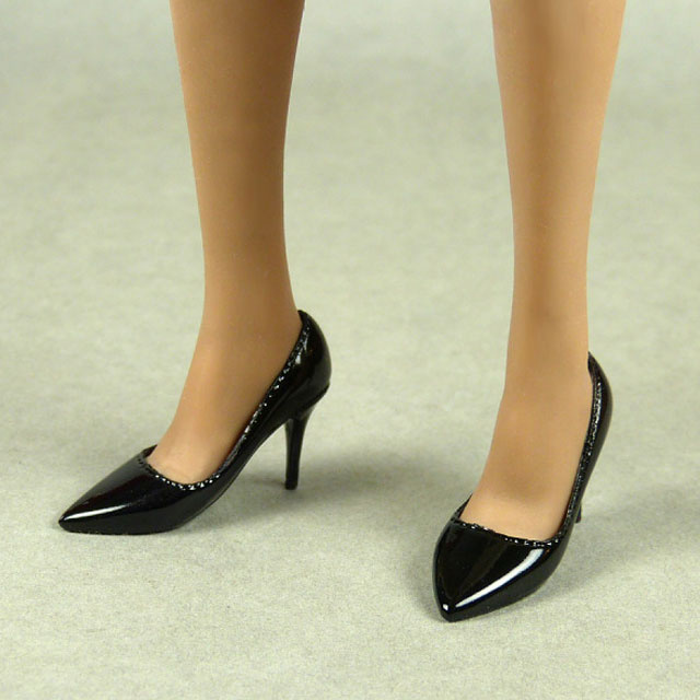 TBLeague AC Play Female Glossy Sharp Black Heel Shoes 1/6 Scale Phicen
